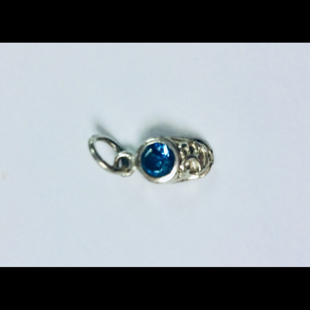 Sterling Silver Baby Bootie with Birthstone